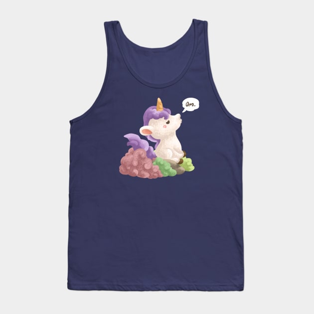 Meditate Unicorn Tank Top by Khotekmei